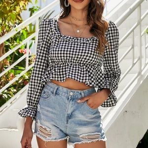 Bell sleeve peplum top